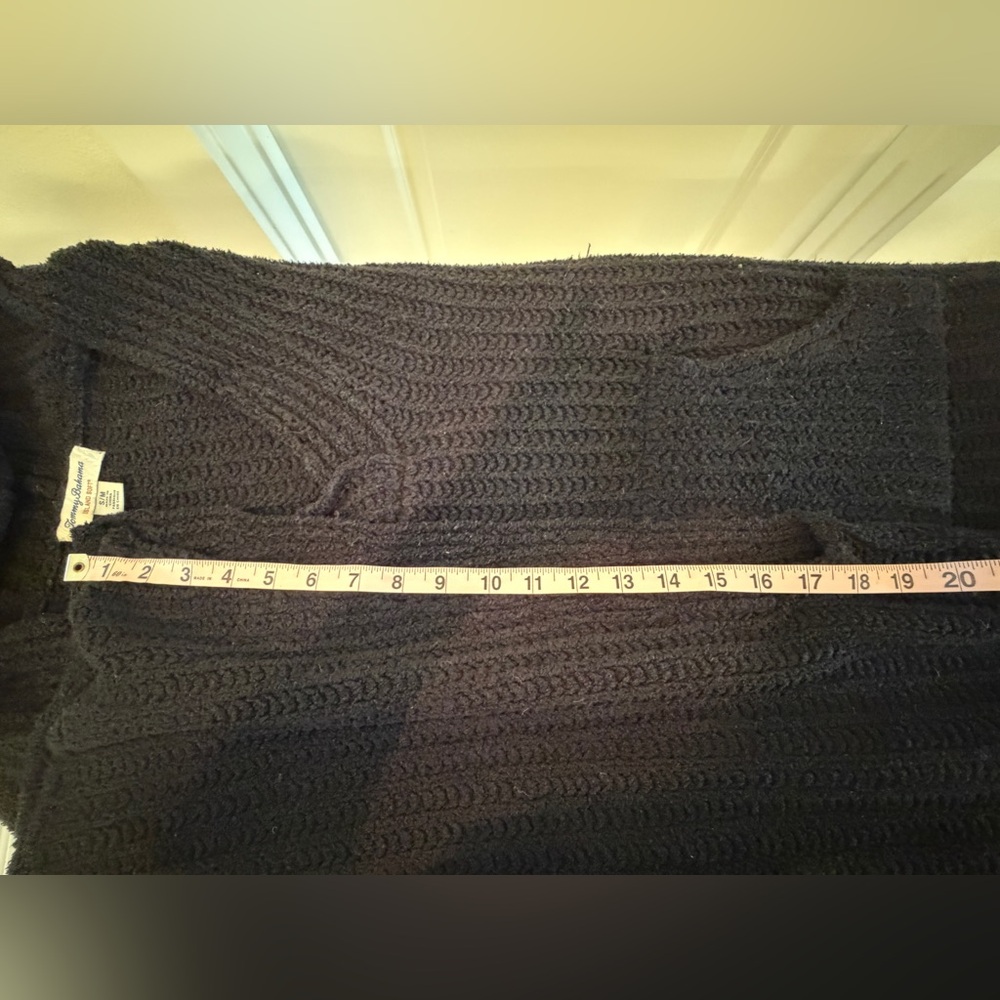 Tommy Bahama Oversized Black V-Neck Poncho Sweater - Picture 11 of 11